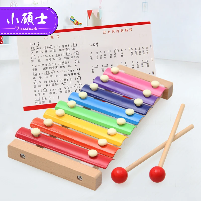 Wooden Music Instrument Montessori Children S Educational Early Wooden Xylophone Toys Hand Knocking Piano Gift for