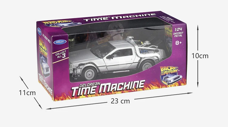 WELLY 1:24 литая под давлением модель автомобиля DMC-12 Delorean машина времени Назад в будущее автомобили игрушки металлические игрушки автомобили Коллекция подарков