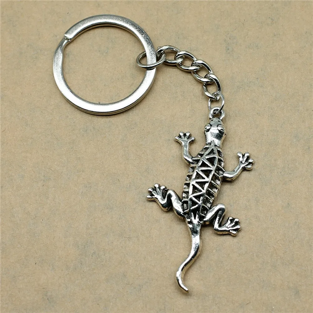 Модный брелок змеиная рептилия брелок Gecko брелок для ключей ручной работы DIY Мужская Ювелирная сумка очаровательный подарок для бойфренда - Цвет: Gecko Lizard