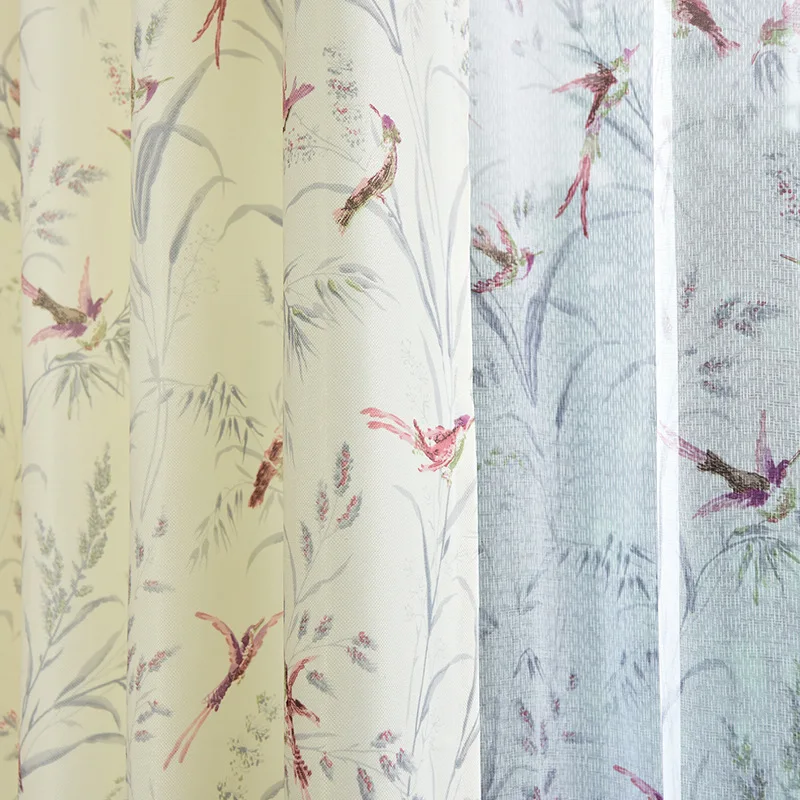 

2018 New Half-blackout Flowers Velvet Curtains Pattern Printing Curtains for Living Dining Room Bedroom Floor Ceiling Window