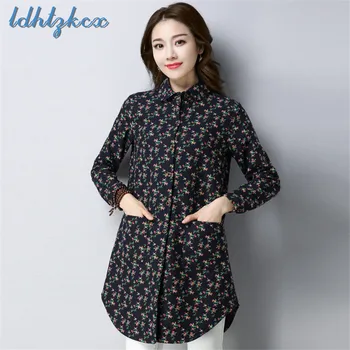 

Print Large Size Long-sleeved Cotton Coat Female 2018 Autumn-winter Fashion Casual Thick Warmth Slim Covered Button Parkas CX194