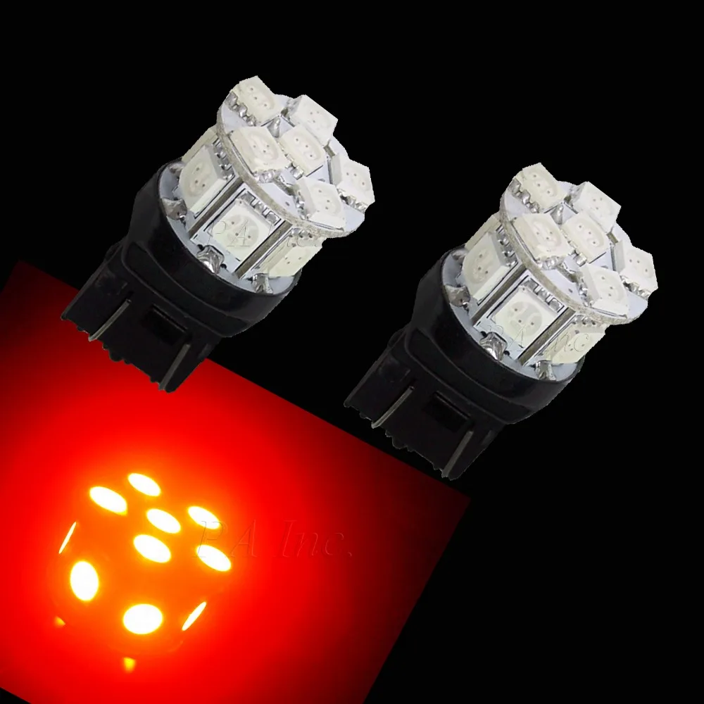 

PA LED 4PCS x 12V LED Rear Sidemarker Light 13SMD 5050 SMD High Bright RED Light T20 7440