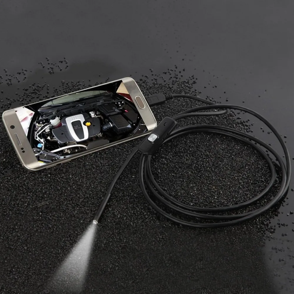 Новое поступление черный 6 светодиодный 7 мм эндоскоп мягкий кабель Водонепроницаемый мини USB инспекционный бороскоп камера для Android эндоскоп