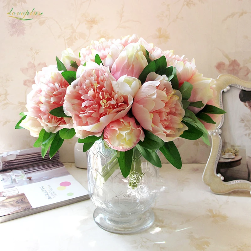 456 Zinmol 4 Couleurs 1 Bouquet De Fleurs Artificielles Fausse Pivoine Bouquet De Mariée Noël Fête De Mariage Maison Décorative Fleur Table