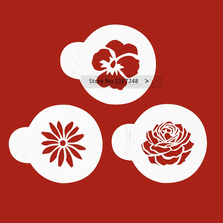16Pcs Scroll Tile Wildflower Cookie Stencils - Small Flower Stencils For Baking, Royal Icing, Sugar Cookies