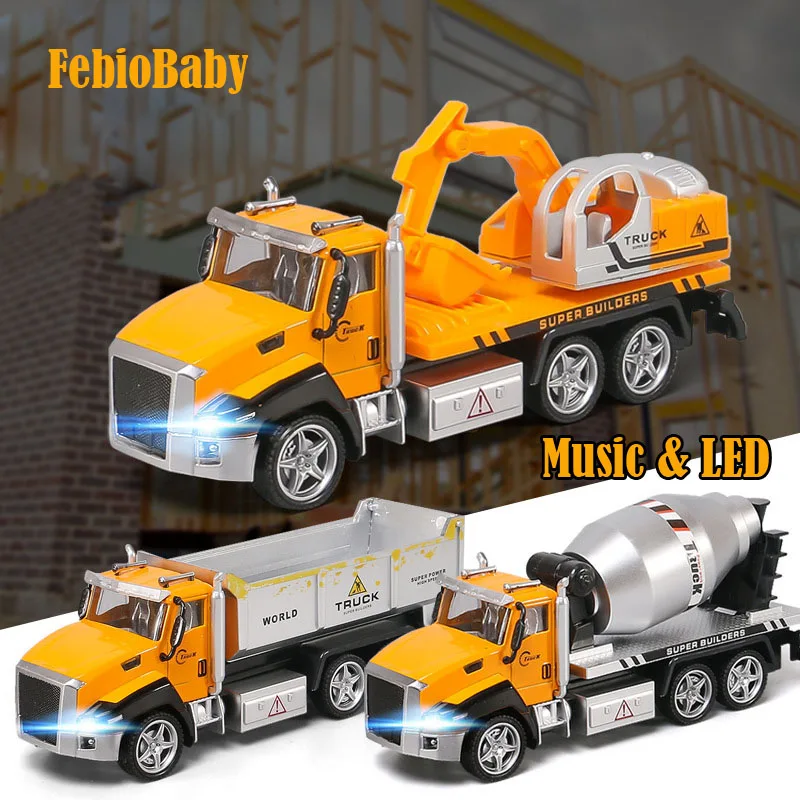 1:42 Children Educational Alloy and plastic Truck Toy Car Model Traffic with Sound LED Effect Engineering Vehicle Baby Toys | Игрушки и
