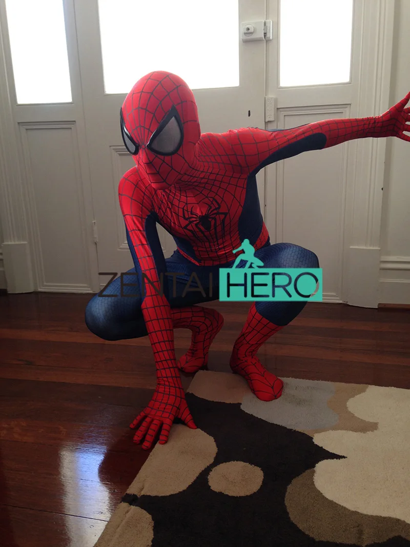 DHL 3D печать Удивительный Человек-паук 2 костюм Хэллоуин Косплей Костюм Супергероя человека-паука боди из фильма