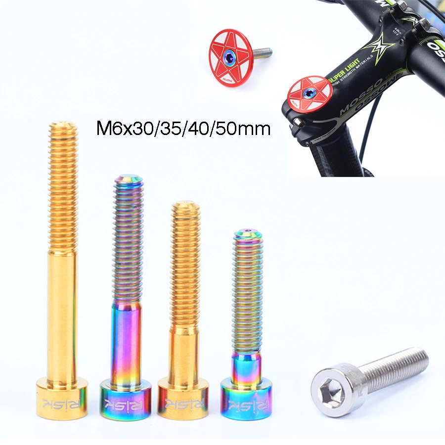 Bicycle Stem Screw Bicycle Bolts MTB TC4 Titanium Alloy For M6x30/35/40mm