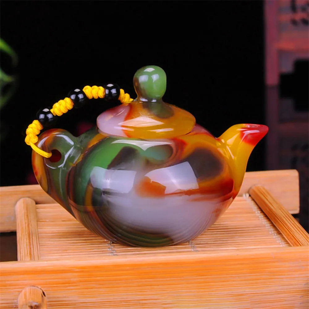 Цветной агат Xinjiang Gobi Jade ручная работа волшебная игра в горшочек коллекция