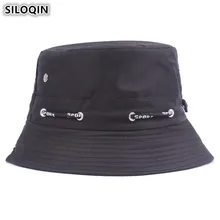 SILOQIN летняя хип-хоп пляжная рыболовная Кепка для мужчин и женщин многоцветная Панамка Унисекс Шляпы Хлопок Полиэстер Панама солнцезащитный козырек шляпа