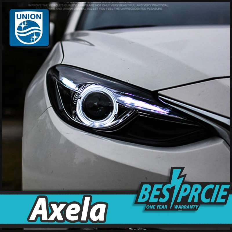 

UNION One-Stop Shopping Styling for 2015 Mazda 3 LED Headlights New Axela LED DRL Lens Double Beam H7 HID Xenon Car Accessories