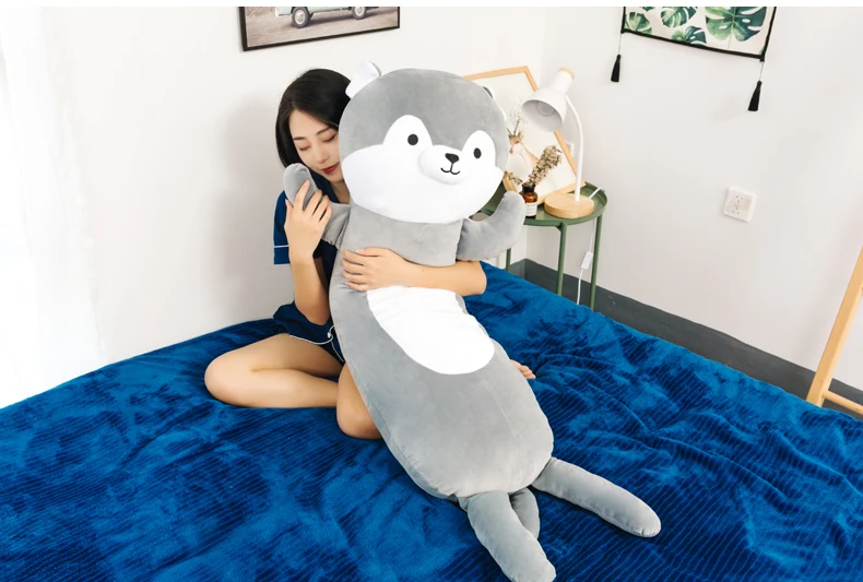 Dorimytrader New Kawaii Pink Pig plush toy Giant Anime rabbit sleeping pillow Animals Husky Hamster Cushion for Children Friend Gift 110cm 130cm DY50511 (6)