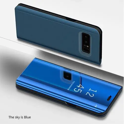 Для samsung Galaxy S10 5G S10 плюс S10e A30 A50 A70 чехол Роскошный кожаный чехол-книжка с зеркальным покрытием для S10 5g M20 M30 A7 A8 A9 подставка чехол - Цвет: Blue