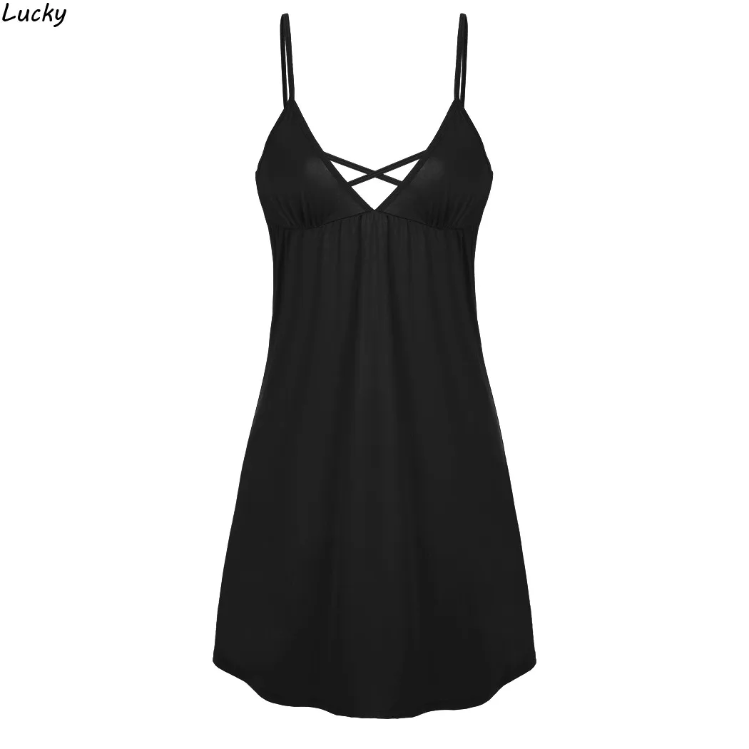 High Quality Spaghetti Strap Nightgown Women Nightdress Sexy Female