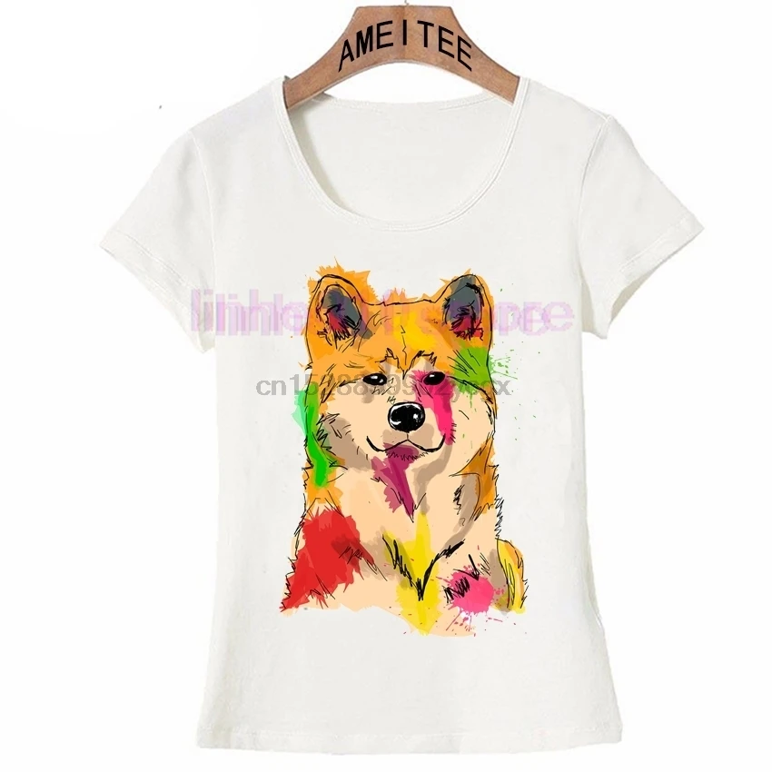 

2019 New Arrival summer hipster men T-Shirt colorful Akita Inu print T-Shirt lovely dog design Tops fashion men casual Tee