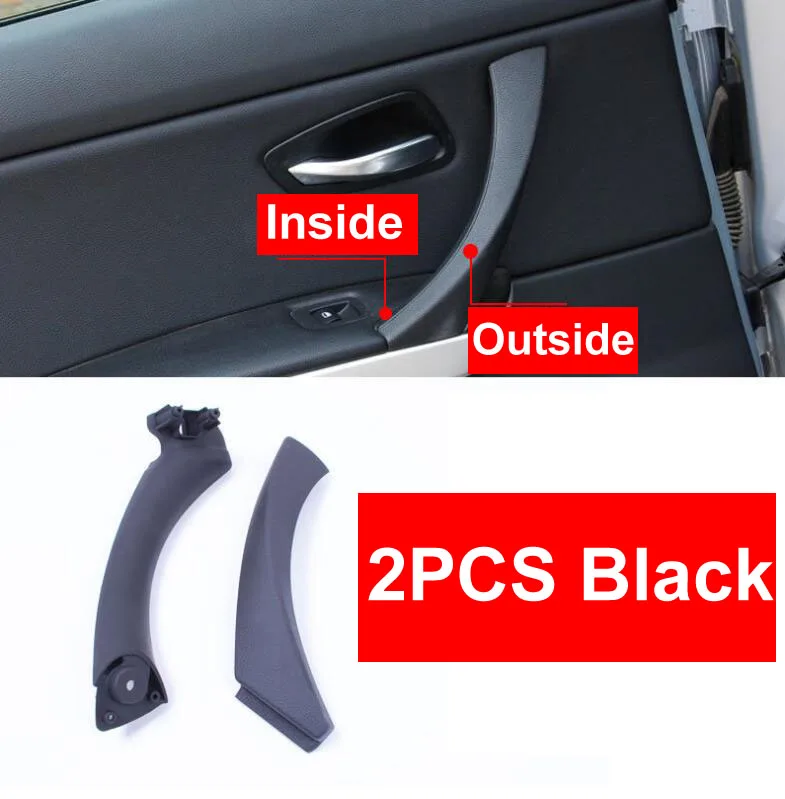 6 шт. набор rhd LHD Автомобильная внутренняя ручка дверные панели Потяните Накладка для BMW 3 серии E90 E91 E92 318 320 черный Задний левый и правый - Цвет: Black Front Right