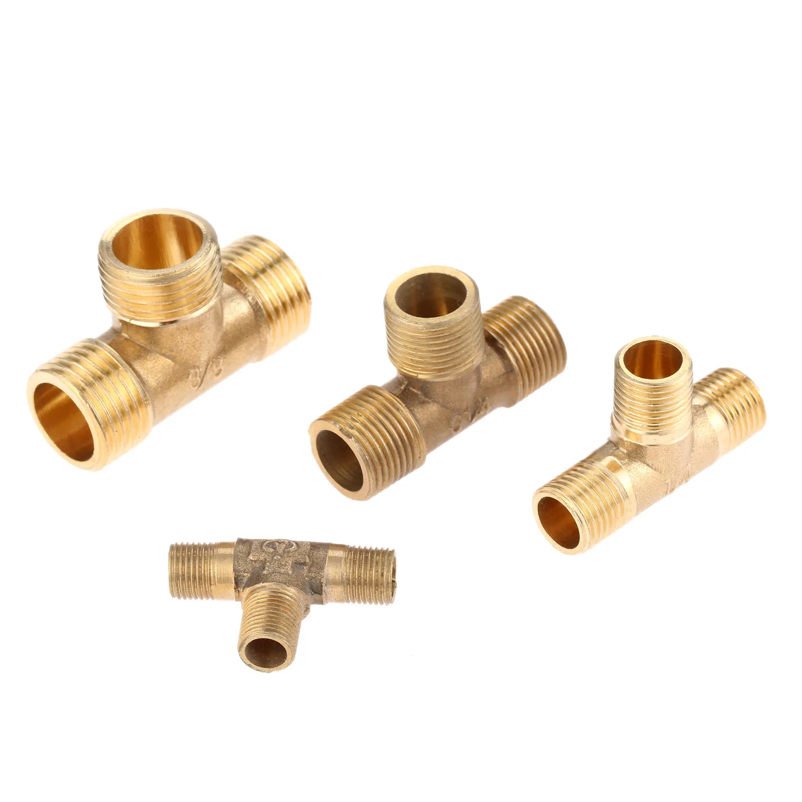 1/8" 1/4" 3/8" 1/2" Brass Fitting Connector Male Thread 3 Way Pipe Fitting Adapter Coupler Connector For Water Air Tee Type