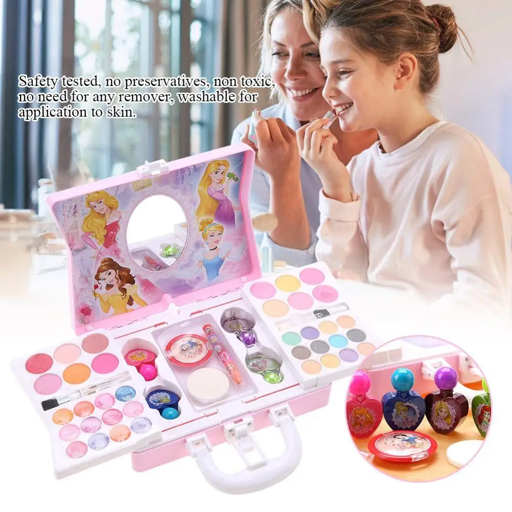 

New arrival Disney Princess Cosmetics Play Set for Girls Kids Makeup kit Non-toxic Lipstick Set with Mini Case Cosmetic Toy