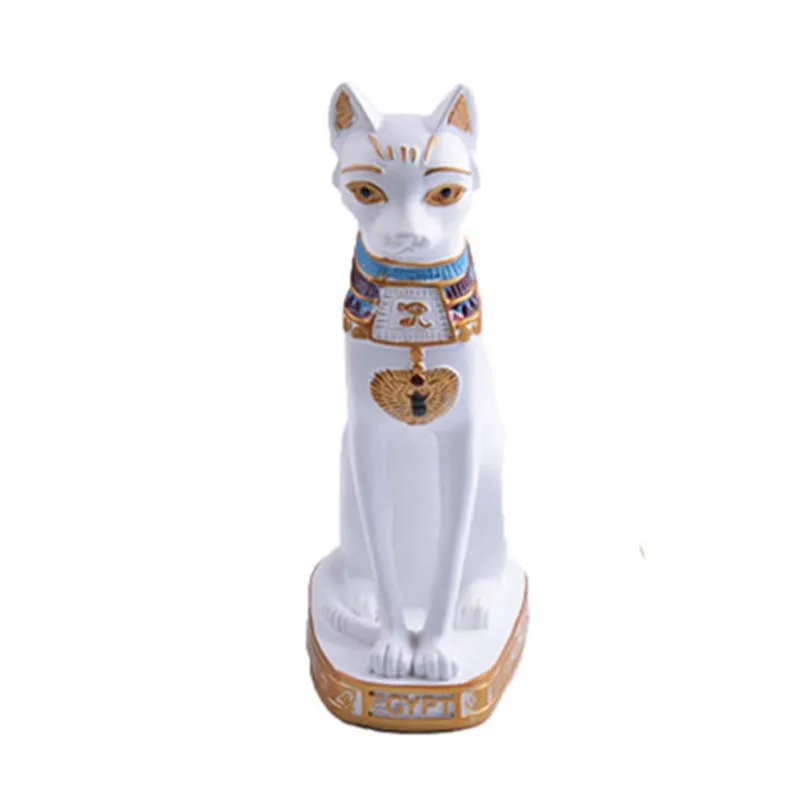Vintage Egypt Cat God Statue Resin Figurines Collectible Crafts Cat Decor Ornaments Accessories for Home background Miniatures5
