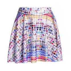 Летняя мода для женщин 3D печатных emoji мини юбка середины талии плиссированная юбка милые пикантные женские обувь по заводским ценам