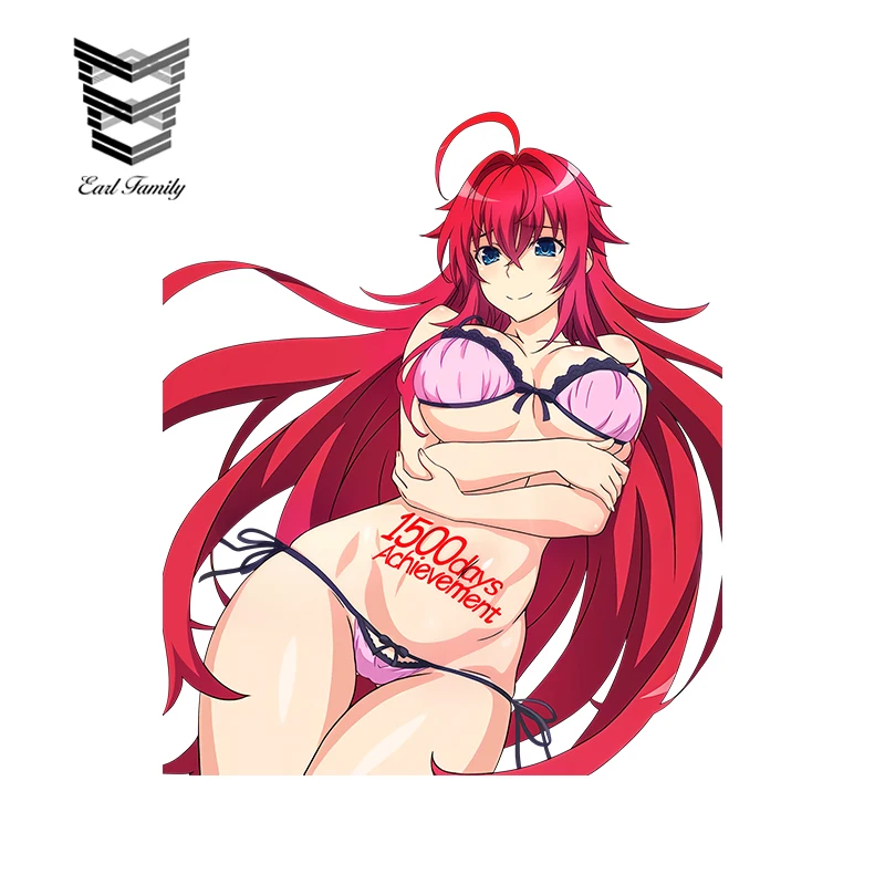 EARLFAMILY, сексуальные наклейки на автомобиль, для старшей школы, DxD Rias Gremory, 3D, для стайлинга автомобиля, виниловая наклейка на окна, стеклоочиститель, наклейка, аксессуары