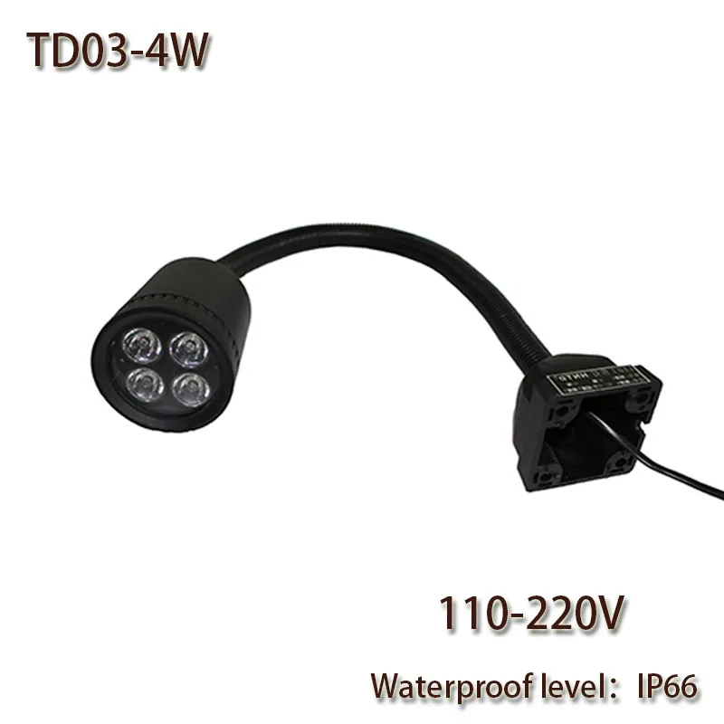 

HNTD 4W AC 110V/220V LED Soft Rod Light Waterproof IP66 CNC Machine work lighting TD03 LED Spotlights Hot sale Free shipping