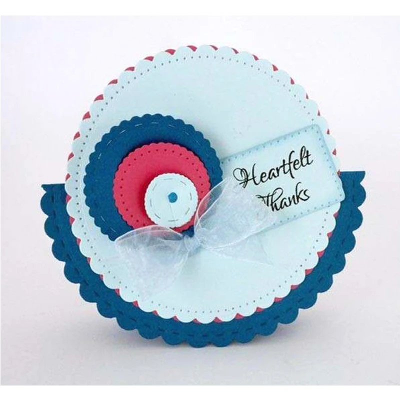 

12-Piece Cutting dies Piercing & Stitched Circles Cardmaking Scrapbook DIY Paper Crafting Metal Stencil