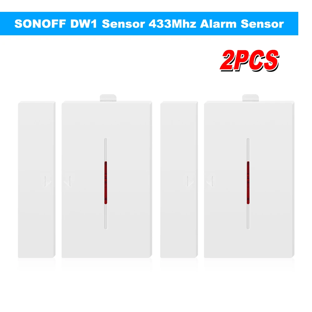 2 шт SONOFF DW1 Сенсор 433 МГц дверная оконная сигнализация Сенсор Беспроводной сигнализация Совместимость умный дом охранной сигнализации Системы - Комплект: Набор1