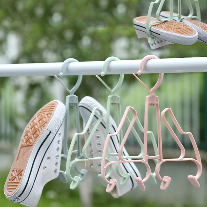 

New Selling Double Hooks Drying Shoe Rack Stand Hanger Organizer Plastic Shoes Drying Rack Shoes Hanging Storage Shelf