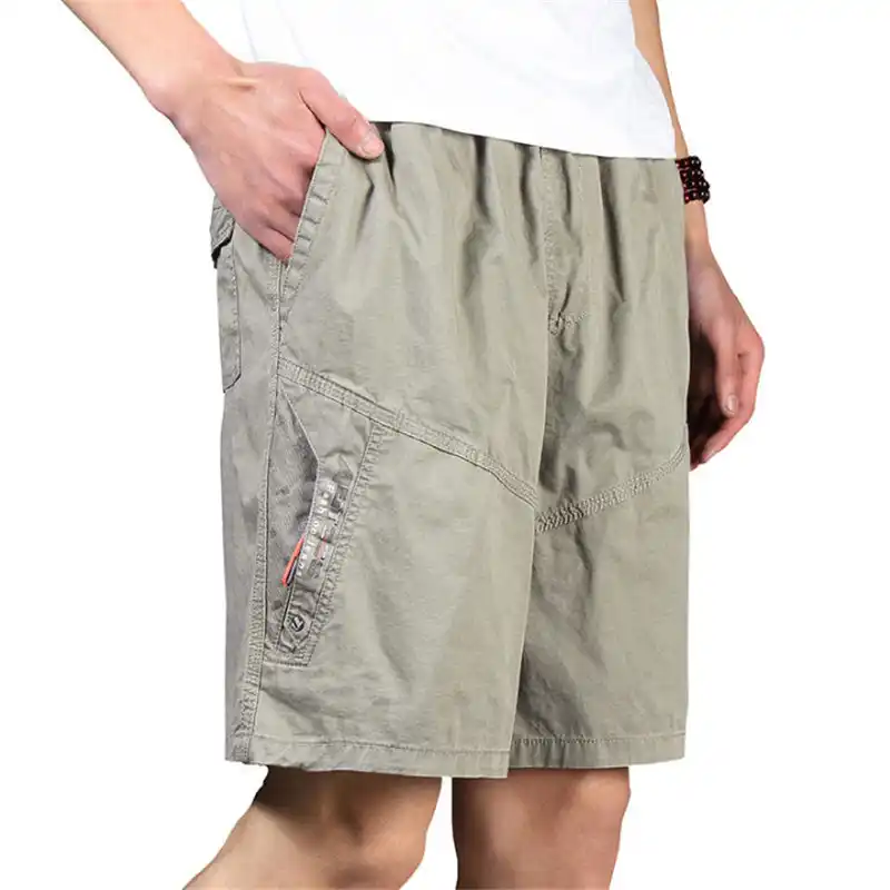 mens cotton elastic waist shorts