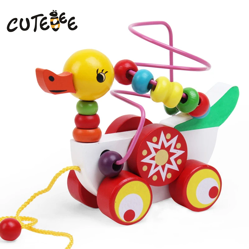 CUTEBEE Learning Education wood Bead Roller Coaster toys Montessori Educational Toys for Children Kids Toy Duckling Trailer gift CUTEBEE Learning Education wood Bead Roller Coaster toys Montessori Educational Toys for Children Kids Toy Duckling Trailer gift