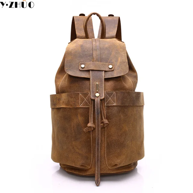 Cow Leather Man Backpack 100 Genuine Bag High Quality Cow Leather Man Backpack 100 Genuine Bag High Quality Men Shoulder Duffel