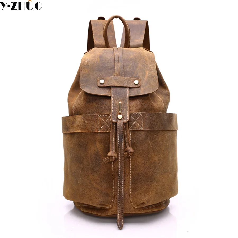 cow leather man font b backpack b font 100 genuine leather man bag high quality men