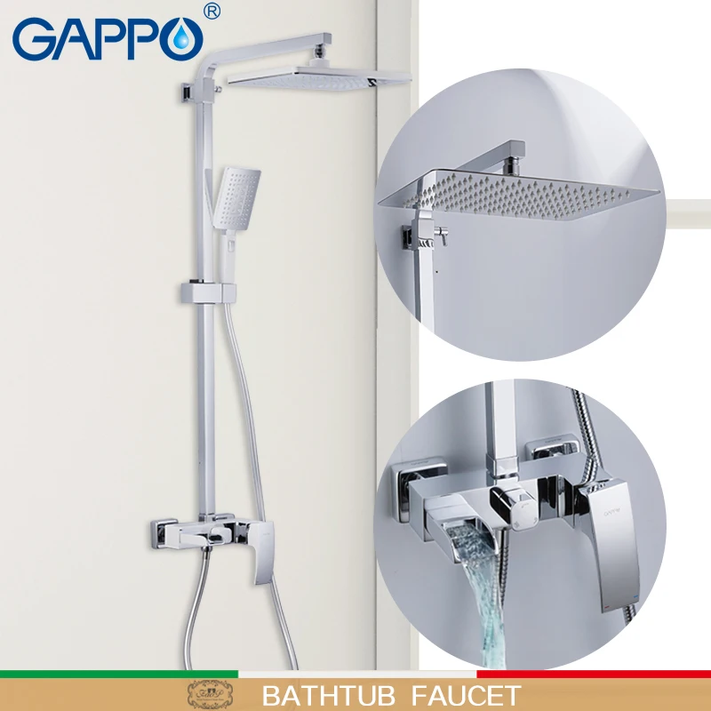 

GAPPO Bathtub faucets waterfall faucet bathtub wall mounted shower heads chrome polished waterfall rainfall bath mixer
