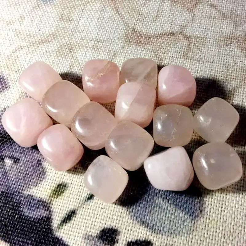 

Meet Jo 7pcs Natural Pink Rose Quartz Crystal Stones Set for Reiki Healing Tumbled Stones Semiprecious Stone Polished Free Pouch