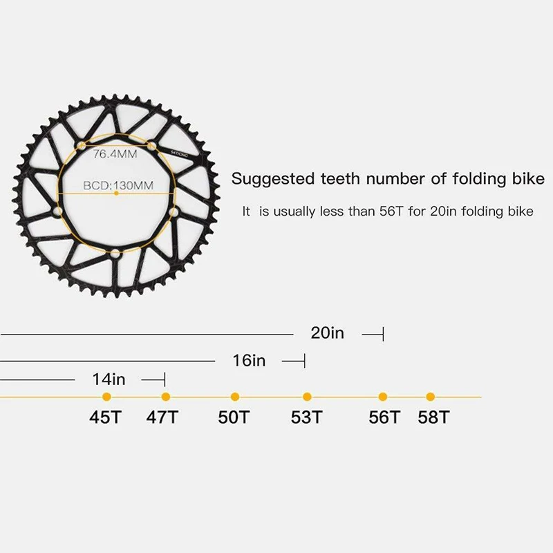 Litepro 130BCD Складная велосипедная система 50T 52T 54T 56T 58T BMX велосипедная Звездочка узкая широкая полая супер легкая звездочка