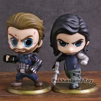 

Hot Toys Cosbaby Avengers Infinity War Captain America / Bucky Barnes PVC Action Figure Toy Bobble Head Doll