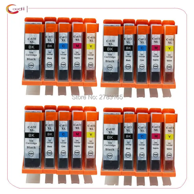 20PCS Compatible PGI 650 CLI 651 For Canon Printer Ink Cartridge Pixma Cartridges MG6460 MG7160
