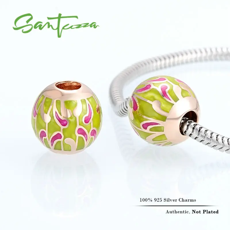 

Silver Enamel Charm Colorful Beads Charm Fit For Bracelet Bangle DIY Making 100% Authentic 925 Sterling Silver Women Jewelry