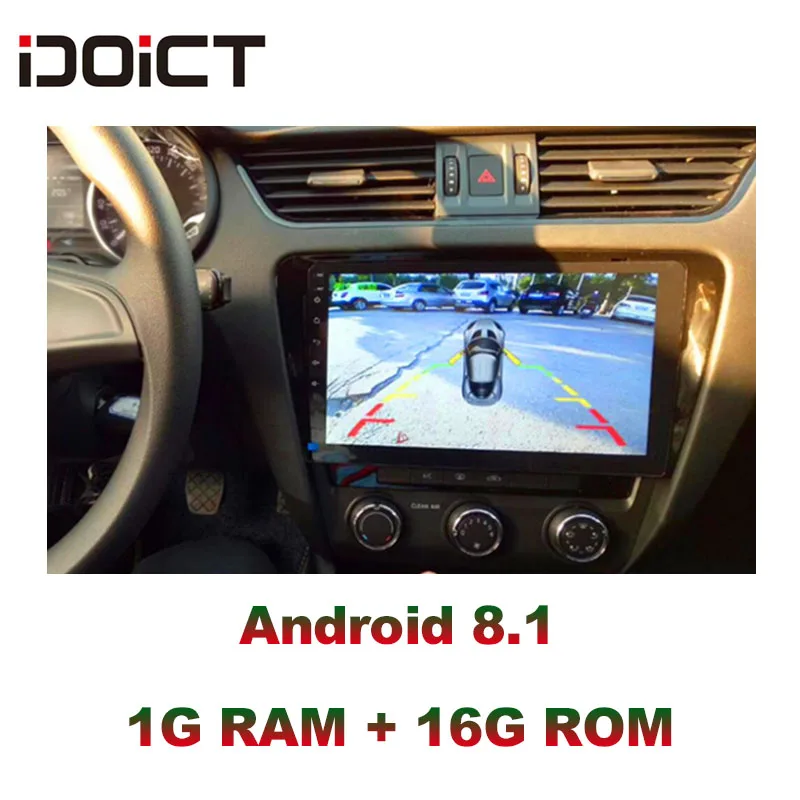 Discount IDOICT  Android 8.1 Car DVD Player GPS Navigation Multimedia For Volkswagen skoda Octavia 2014-2017 car stereo bluetooth 5