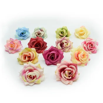 

10pcs 6cm Silk roses flower wall home decoration accessories scrapbooking diy gifts Christmas garland cheap artificial flowers
