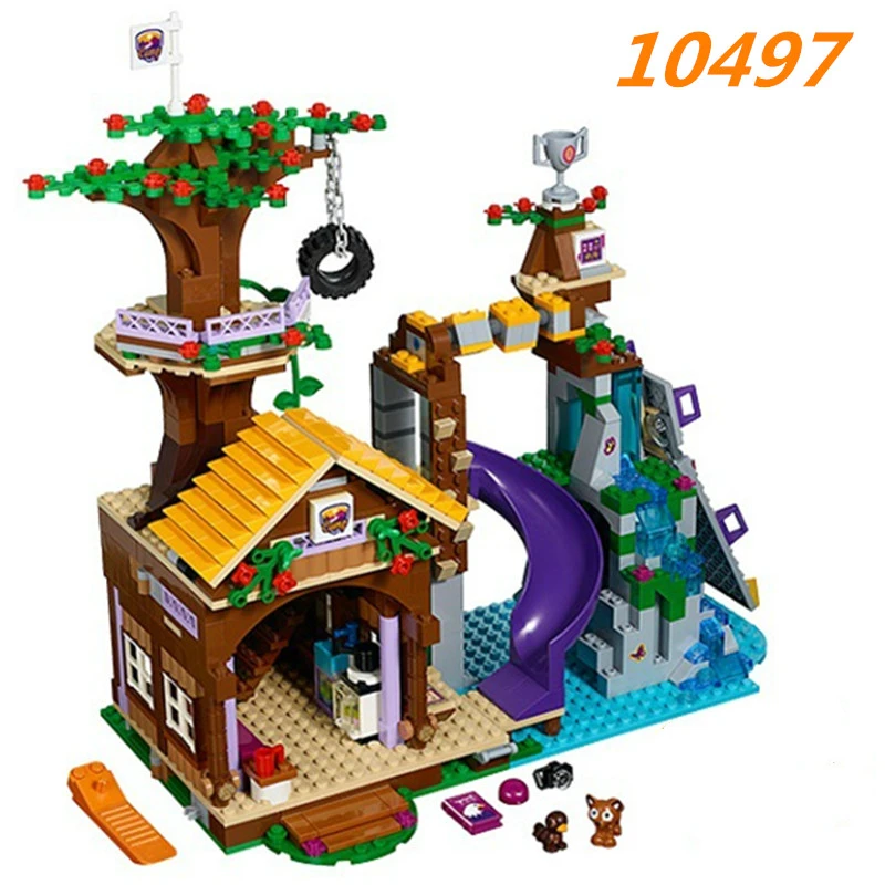 

Bela 10497 Adventure Camp Tree House Building Block Set Stephanie Emma Joy Figures Girls Toy Compatible with Blocks