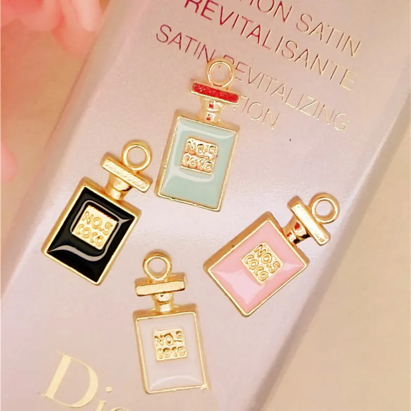 10pcs lot perfume bottle floating Enamel Charms Alloy font b Pendant b font fit for font