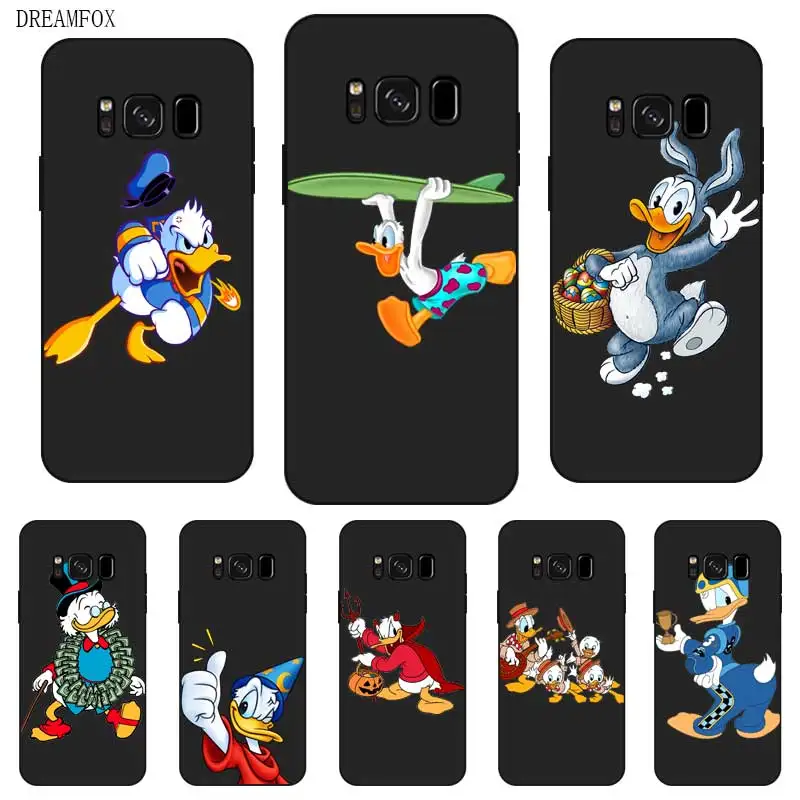 

P046 Donald Duck Unique Black Silicone Case Cover For Samsung Galaxy S5 S6 S7 S8 S9 S10 S10E Lite Edge Plus