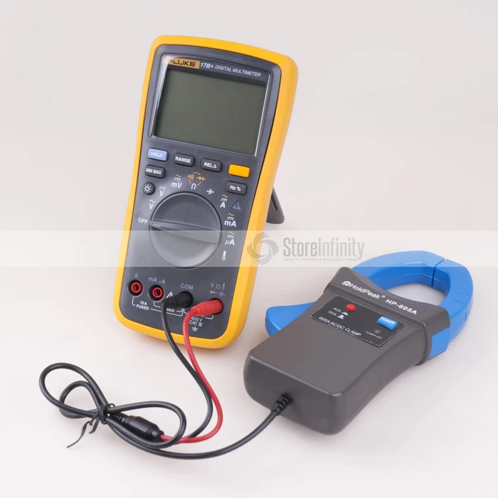 

Fluke 17B+ PLUS Digital Multimeter (Backlit) + Holdpeak HP-605A Clamp Adapter 600A AC/DC Current