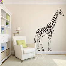 Мультяшные наклейки на стену в форме жирафа детская комната Милая большая Африка Жираф Настенная Наклейка с животными гостиная винил домашний декор DIY