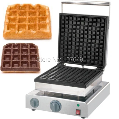 110v 220V Commercial Use Non-stick Electric 27cm Classic Square Waffle Maker Iron Machine Baker Wholesale Home Appliances