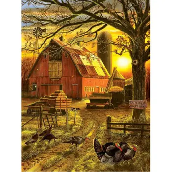 

DIY diamond embroidery Rural landscape needlework diy diamond painting cross stitch house picture rhinestone home decoration
