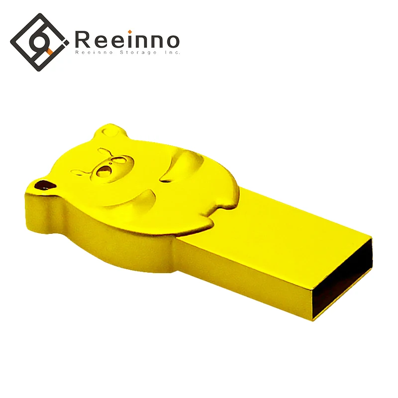 

Reeinno USB3.0 Flash Drive 16G/32G/64GB Metal Golden Pig Drive Memory Stick Storage Device U Disk for desktop and laptop