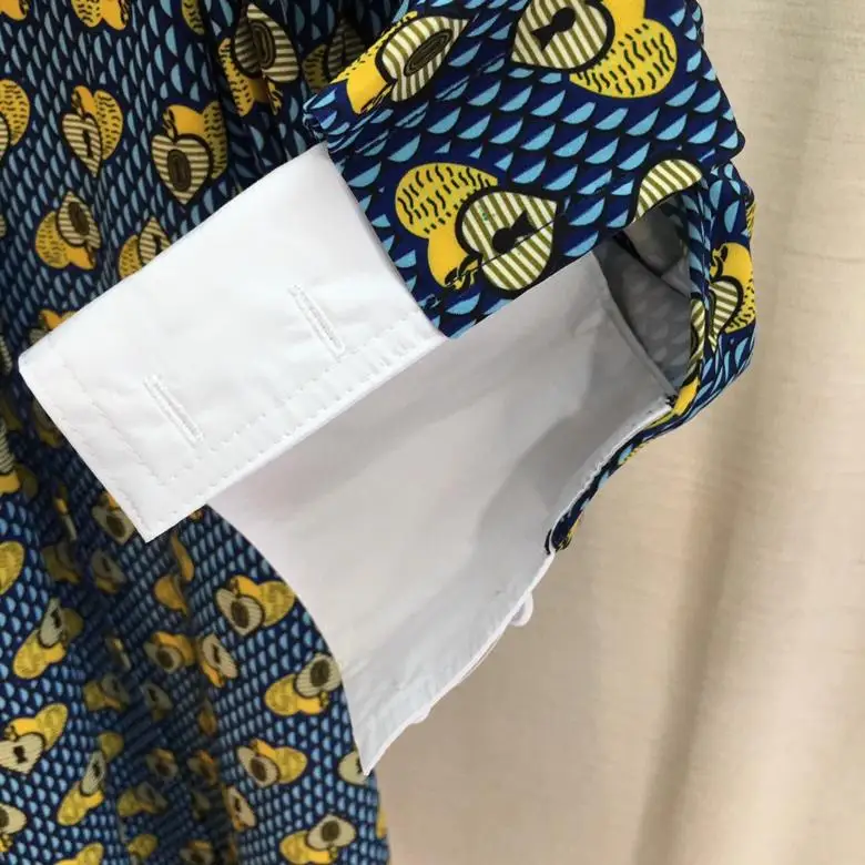 Blau 2019 Revers 0403 Damen Baumwolle Ärmeln Mode Neue Kleid Frauen Lange Druck ZkPuTOXi